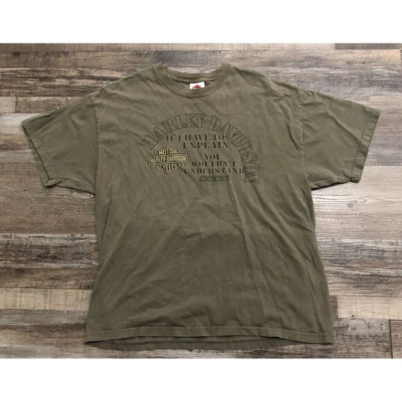 Harley Davidson If I Have to Explain You Wouldnt Understand Mens XL T Shirt Gree - Picture 1 of 6